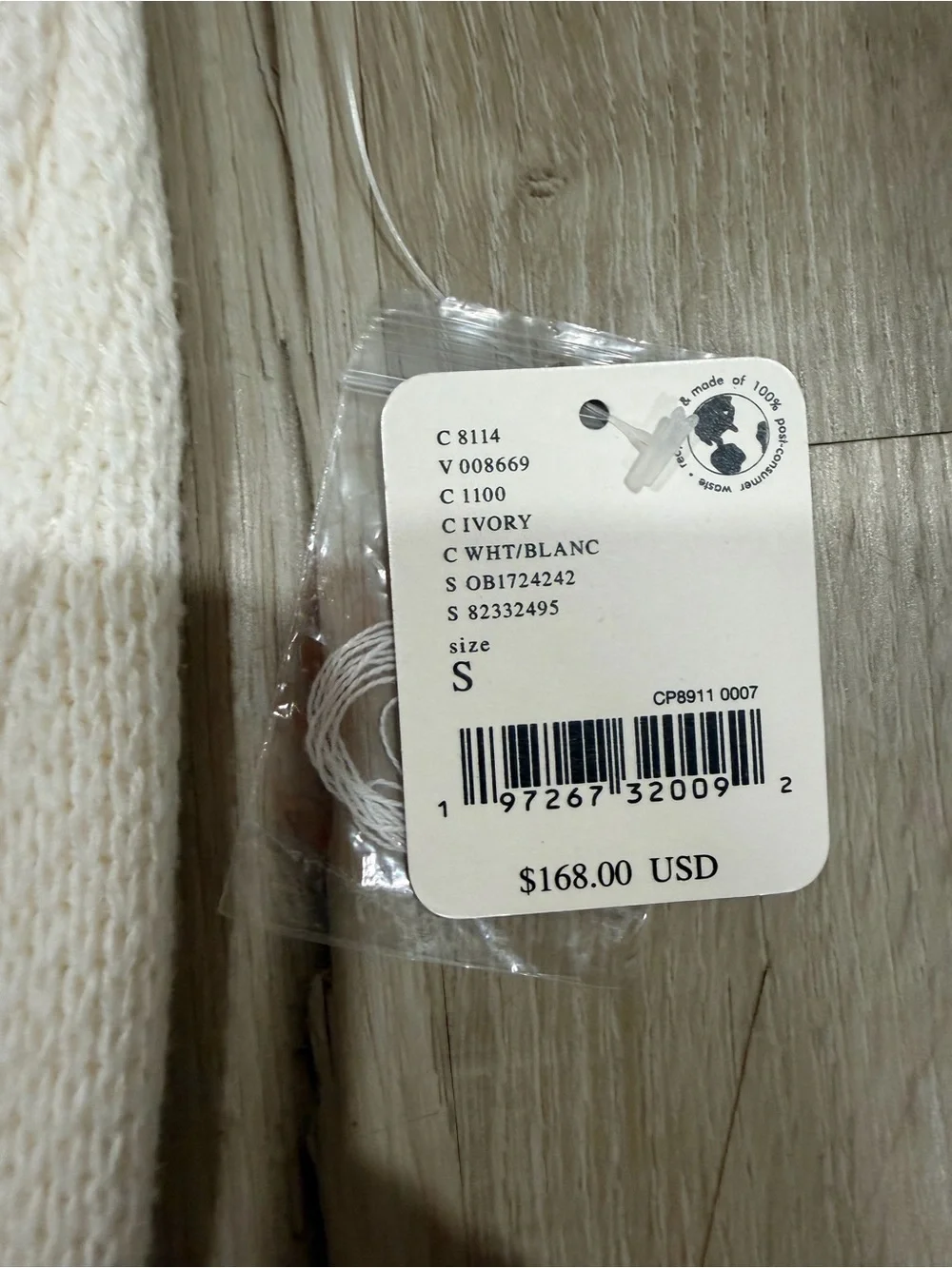 Free People Cream Shawl Collar Button Cardigan
